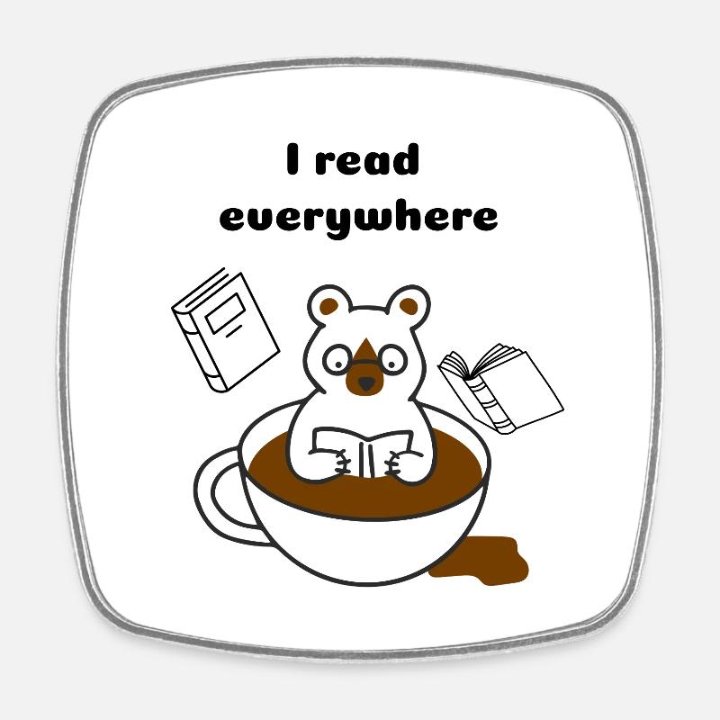 I read everwhere - Square fridge magnet - white