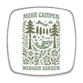 Plus Camping Moins de soucis Camping Aventure - Magnet carré - blanc - Devant