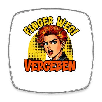 Malle FINGER WEG VERGEBEN Lustiges - Viereckiger Kühlschrankmagnet - Weiß - Vorne