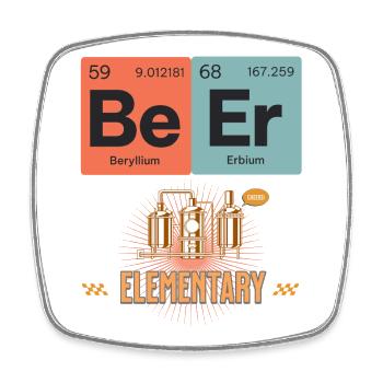 Science-Inspired Elemental BeerT-Shirt Design - Square fridge magnet - white - Front