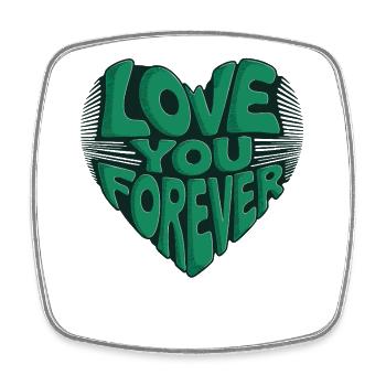 Love You Forever Herz Design - Viereckiger Kühlschrankmagnet - Weiß - Vorne