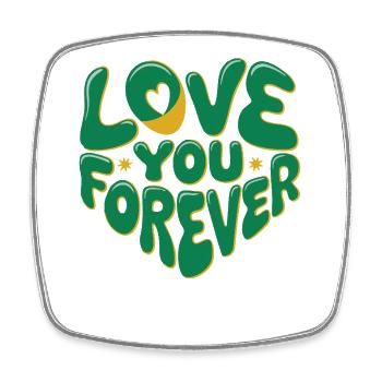 Love You Forever Herz Design - Viereckiger Kühlschrankmagnet - Weiß - Vorne