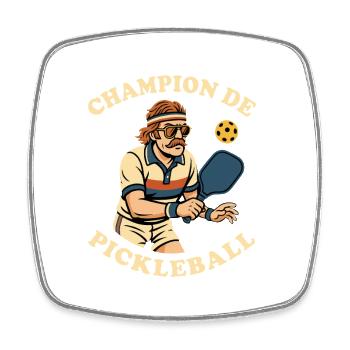 Pickleball Champion Vintage Style Sports Humor - Square fridge magnet - white - Front