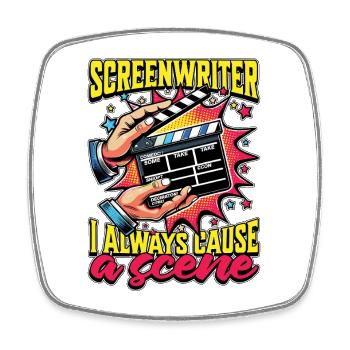 Screenwriter I Always Cause A Scene Book Lover - Square fridge magnet - white - Front