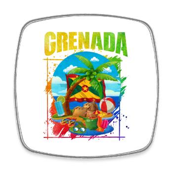 Tropischer Strand mit Grenada-Motiv - Viereckiger Kühlschrankmagnet - Weiß - Vorne