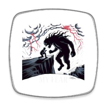 Dark Forest Encounter Illustration - Square fridge magnet - white - Front