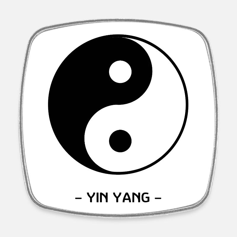Yin Yang - Square fridge magnet - white