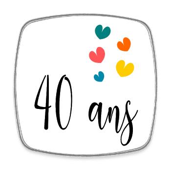 40. 40 YEARS. 40th ANNIVERSARY. 40 YEARS ANNIVERSARY. - Square fridge magnet - white - Front