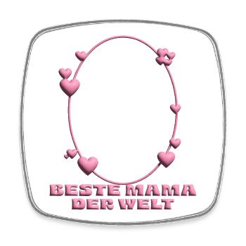 Meilleure maman du monde – Heart Frame - Magnet carré - blanc - Devant