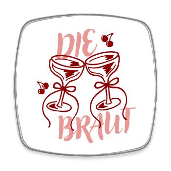 The Bride – Cherry Jars - Square fridge magnet - white - Front