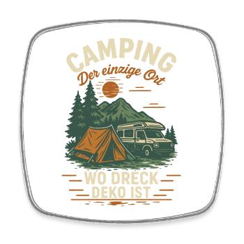 Camping Der Einzige Ort Wo Dreck Deko Ist Camper - Viereckiger Kühlschrankmagnet - Weiß - Vorne