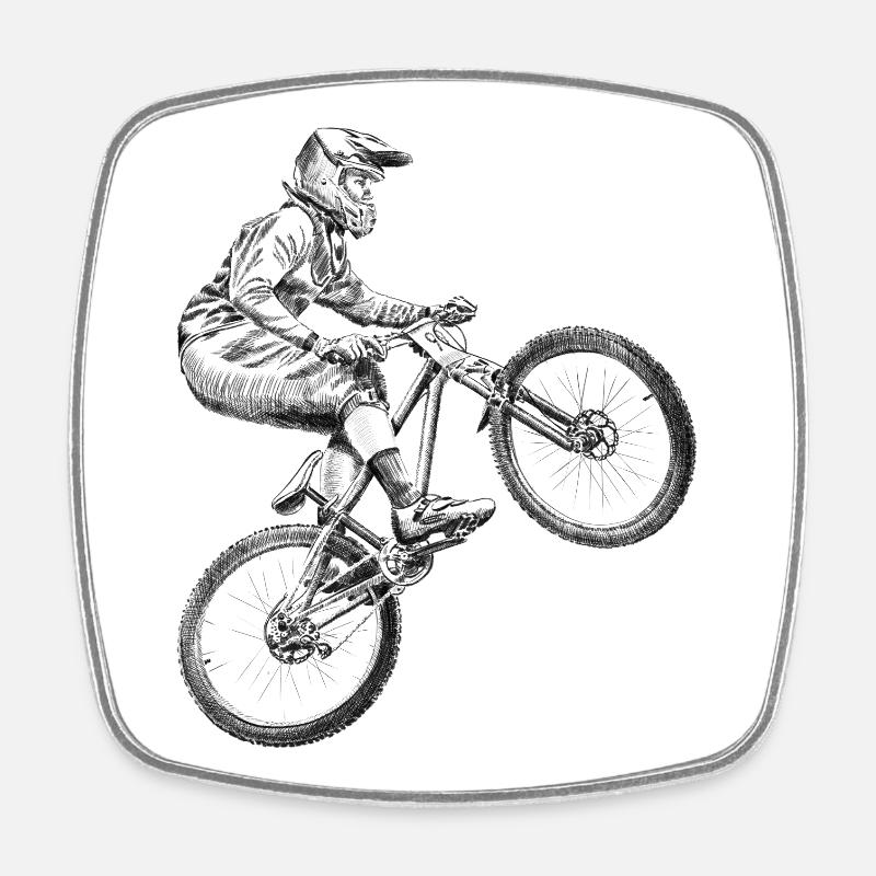 Bicyclette - Magnet carré - blanc