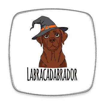 Labracadabrador witch hat design - Square fridge magnet - white - Front