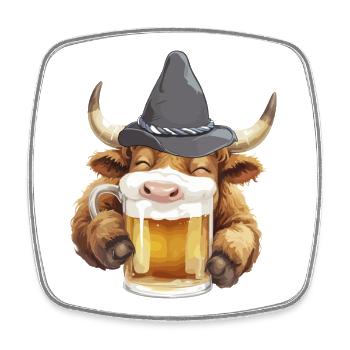 Volksfest Bulle with Beer Glass Beer Festival Beer Tent - Square fridge magnet - white - Front