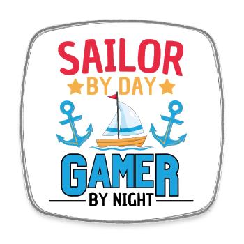 Sailing Gamer Quote Sailor Gaming - Square fridge magnet - white - Front