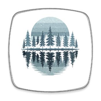 Bäume, Wald, Natur, Wildnis, Outdoor, Sunset - Viereckiger Kühlschrankmagnet - Weiß - Vorne