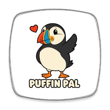 Puffin Pal süßer Papageitaucher Cartoon - Viereckiger Kühlschrankmagnet - Weiß - Vorne