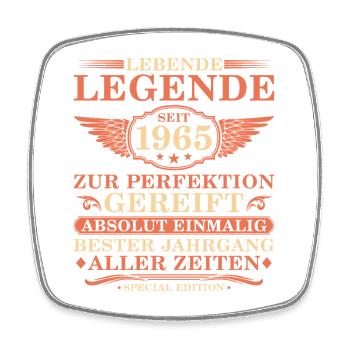 60. Geburtstag Vintage Jahrgang 1965 - Viereckiger Kühlschrankmagnet - Weiß - Vorne