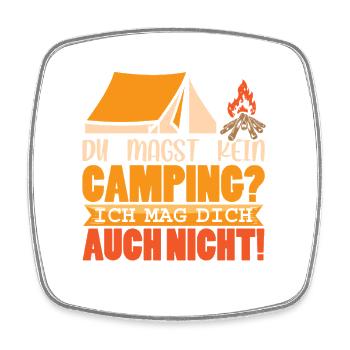Camper Camping Wohnwagen Spruch - Viereckiger Kühlschrankmagnet - Weiß - Vorne