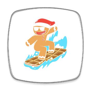 Lebkuchenmann Weihnachten Lebkuchen - Viereckiger Kühlschrankmagnet - Weiß - Vorne