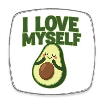 Sweet Avocado Positivity Print - Magnet carré - blanc - Devant