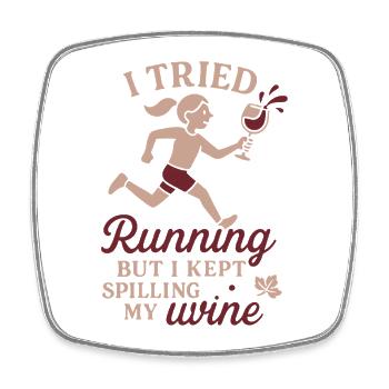I tried to run, but I kept - Square fridge magnet - white - Front