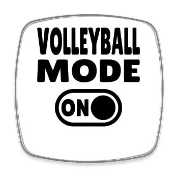 Volleyball Mode ON – pure joy of playing - Square fridge magnet - white - Front