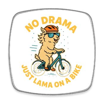 Aventure à vélo sans drame Lama - Magnet carré - blanc - Devant