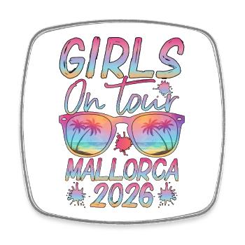 Lunettes de soleil Girls on Tour Majorque 2026 - Magnet carré - blanc - Devant