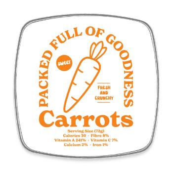 Carottes - Magnet carré - blanc - Devant