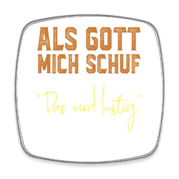 Gottes Liebe und Hundelogik - Viereckiger Kühlschrankmagnet - Weiß - Vorne