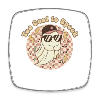 Cool ghost with too cool to spook - Square fridge magnet - white - Front