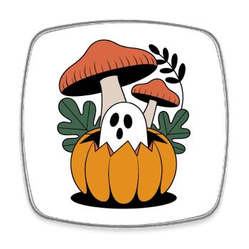 Kürbis Blumen Herbst Wald Natur Halloween - Viereckiger Kühlschrankmagnet - Weiß - Vorne
