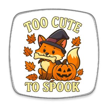 Witch Fox – Too Cute To Spook - Square fridge magnet - white - Front