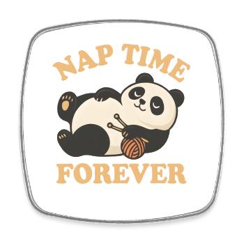Panda – L'heure de la sieste pour toujours - Magnet carré - blanc - Devant