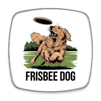  Frisbee Hund Abenteuer im Park mit deinem treuen - Viereckiger Kühlschrankmagnet - Weiß - Vorne