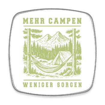 Plus Camping Moins de soucis Camping Aventure Rétro - Magnet carré - blanc - Devant