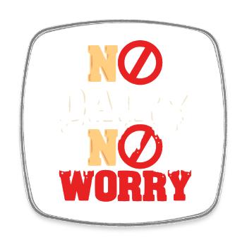 Lactose intolerance No Dairy No Worry - Square fridge magnet - white - Front