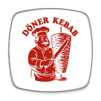Döner Kebab - Fast Food - Spruch - Viereckiger Kühlschrankmagnet - Weiß - Vorne