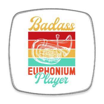 Euphonium Badass Player Baritone Marching Band - Viereckiger Kühlschrankmagnet - Weiß - Vorne