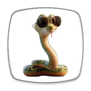 serpent, python, cobra, serpent à sonnettes, serpents - Magnet carré - blanc - Devant