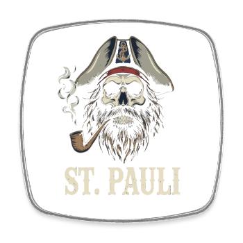 St.Pauli Kiez Hamburg Totenkopf Sankt Pauli - Square fridge magnet - white - Front