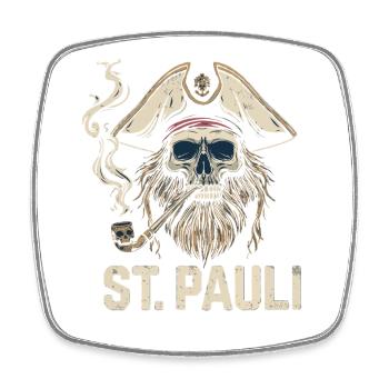 St.Pauli Kiez Hamburg Totenkopf Sankt Pauli - Square fridge magnet - white - Front