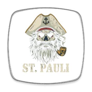 St.Pauli Kiez Hamburg Totenkopf Sankt Pauli - Square fridge magnet - white - Front