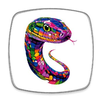 serpent, python, cobra, serpent à sonnettes, serpents - Magnet carré - blanc - Devant
