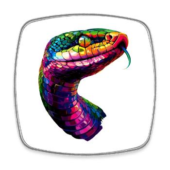 serpent, python, cobra, serpent à sonnettes, serpents - Magnet carré - blanc - Devant