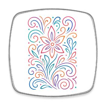 Motif floral lumineux aux couleurs fluo - Magnet carré - blanc - Devant