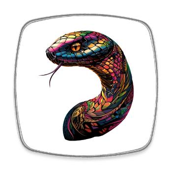 serpent, python, cobra, serpent à sonnettes, serpents - Magnet carré - blanc - Devant
