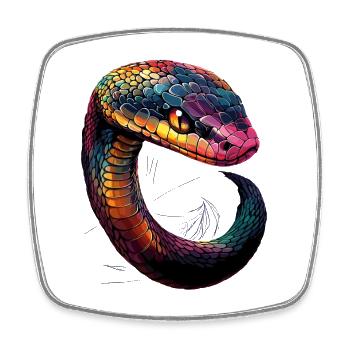snake, python, cobra, rattlesnake, snakes - Square fridge magnet - white - Front