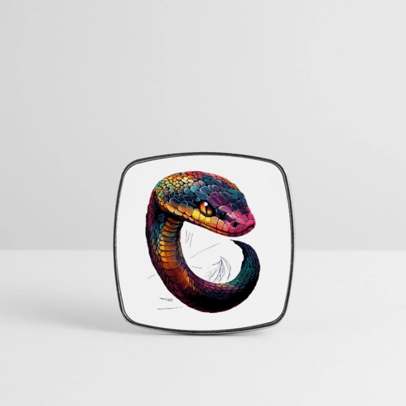 Schlange Python Kobra Klapperschlange Schlangen Viereckiger Kühlschrankmagnet